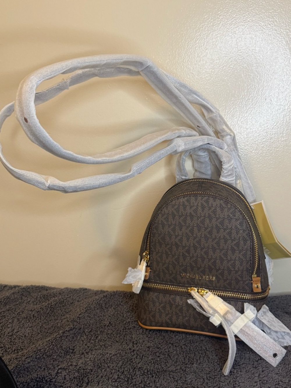 Michael Kors XS Rhea Messenger Backpack - Picture 3 of 15